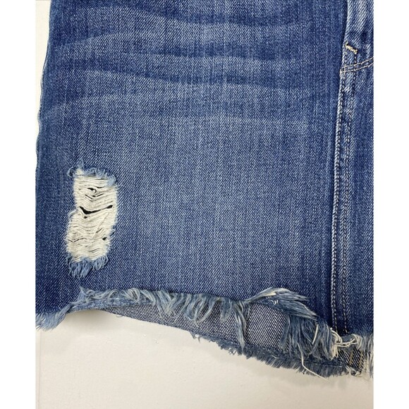 Guess Cotton Denim Mini Skirt Size S Blue Women's Raw Hem Distressed - Picture 3 of 10